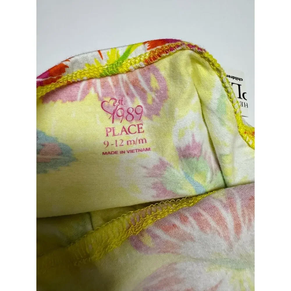 The Children's Place Girls Tank Top 9-12 Mo‎ Yellow Bright Butterfly Halter NEW